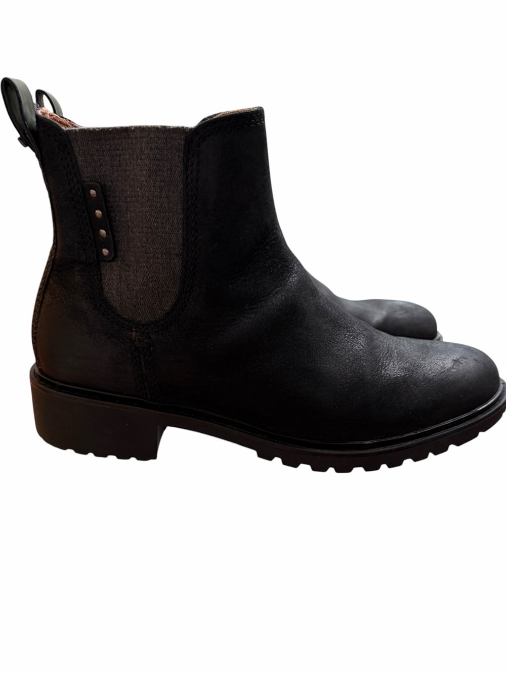 Cobb Hill Hydro-Shield Waterproof Black Leather Chelsea Boots, Womens 9